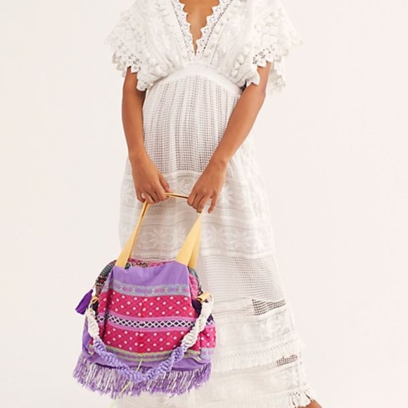 Free People Handbags - Free People Tricia Fix Embroidered DaytripTote Bag
